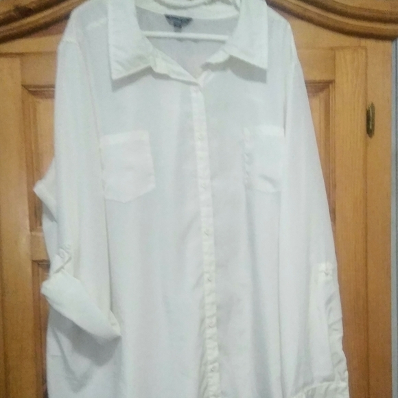 Tops Silky Ivory Button Down Shirt Poshmark